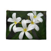White Frangipanis Zippered Accessory Bag (FWS) Made in the USA 6