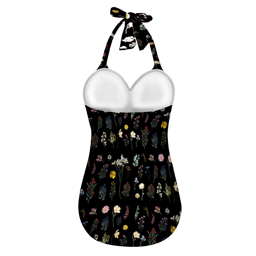 Wildflowers Black Halter Neck Swimsuit (FWS) up to 2 XL 3