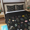 Wildflowers Black Three Piece Bed Cover Set 2