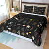 Wildflowers Black Three Piece Bed Cover Set 3