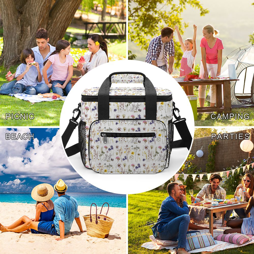 Wildflowers White Multi Function Large Waterproof Bag 4