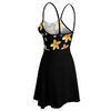 Yellow Frangipanis Black Short Dress up to 2 XL (FWS) 5