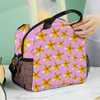 Yellow Frangipanis Pink Insulated Lunch Bag with Handles & Shoulder Strap 2