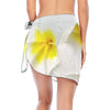 Fresh White Frangipanis Short Chiffon Sarong Wrap (FWS)