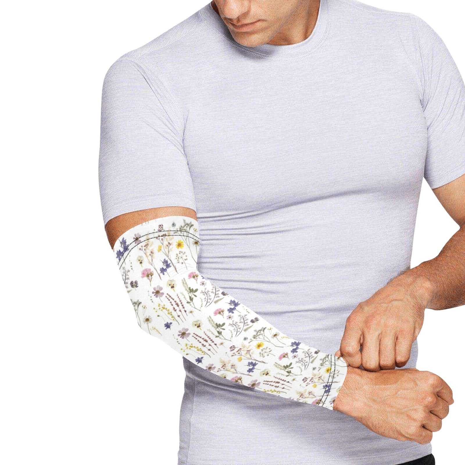 Wildflowers White Weather Protection Arm Sleeves (FWS)