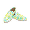 Yellow Aqua Spots Women's Canvas Slip On Shoes