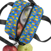 Pineapples Blue Insulated Zipper Lunch Bag with Handles & Shoulder Strap