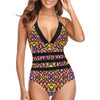 Black Pinky Leopard Lace Band Embossing Swimsuit up to 4 XL (FWS)