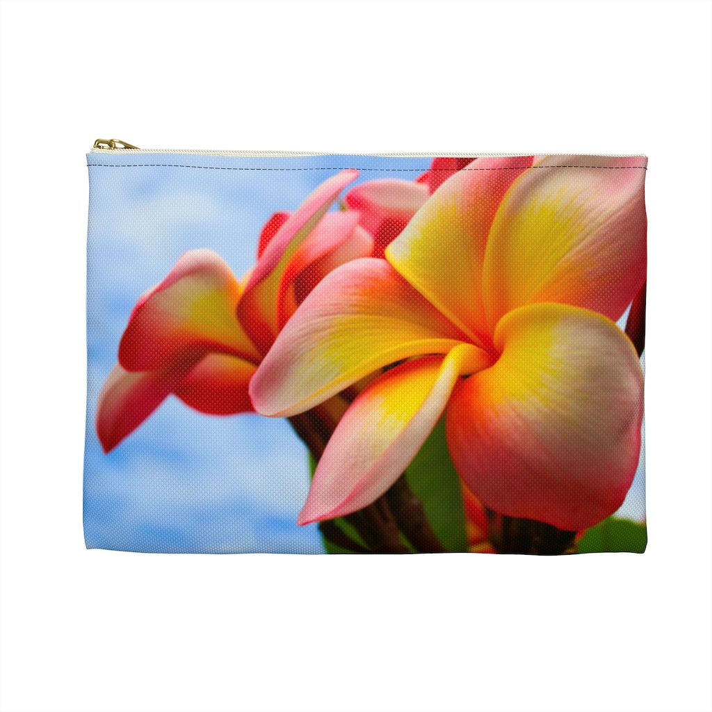 Frangipani Sky Zippered Accessory Pouch (FWS)