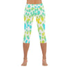 Yellow Aqua Spots Capri Leggings up to 5 XL