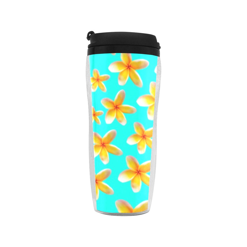 Yellow Frangipanis Aqua Reusable Cup