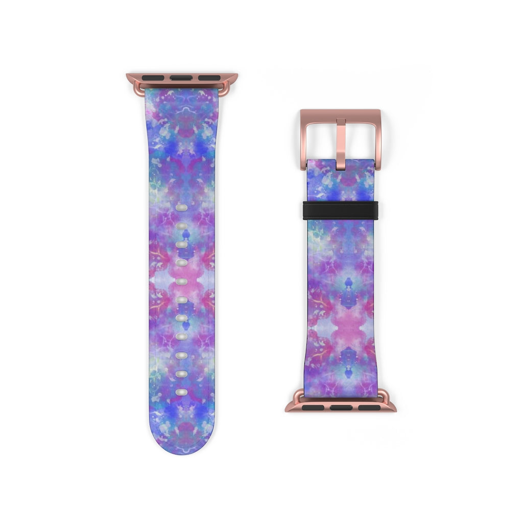 Blue Pink Aqua Apple iWatch Strap Vegan Leather