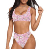 Baby Pink Leopard Plus Sport Top & High Waisted Bikini up to 5 XL (FWS)