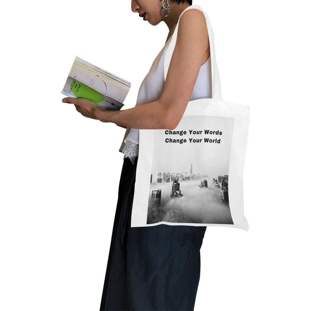 Change Your Words Large Cotton Canvas Tote Bag (Made in Australia)