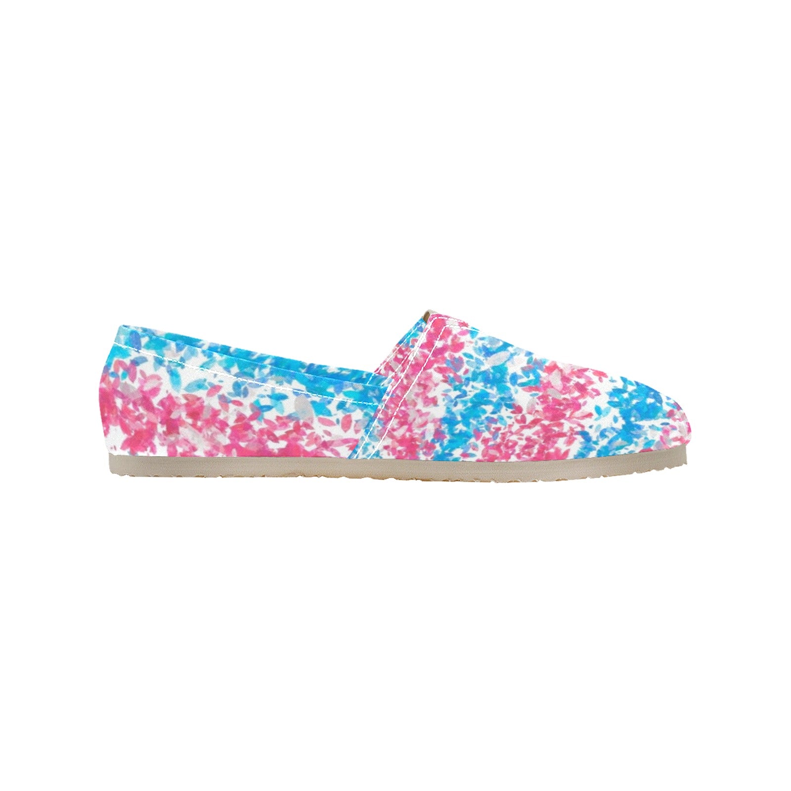 Pink n Blue Stripey Women's Canvas Slip On Shoes