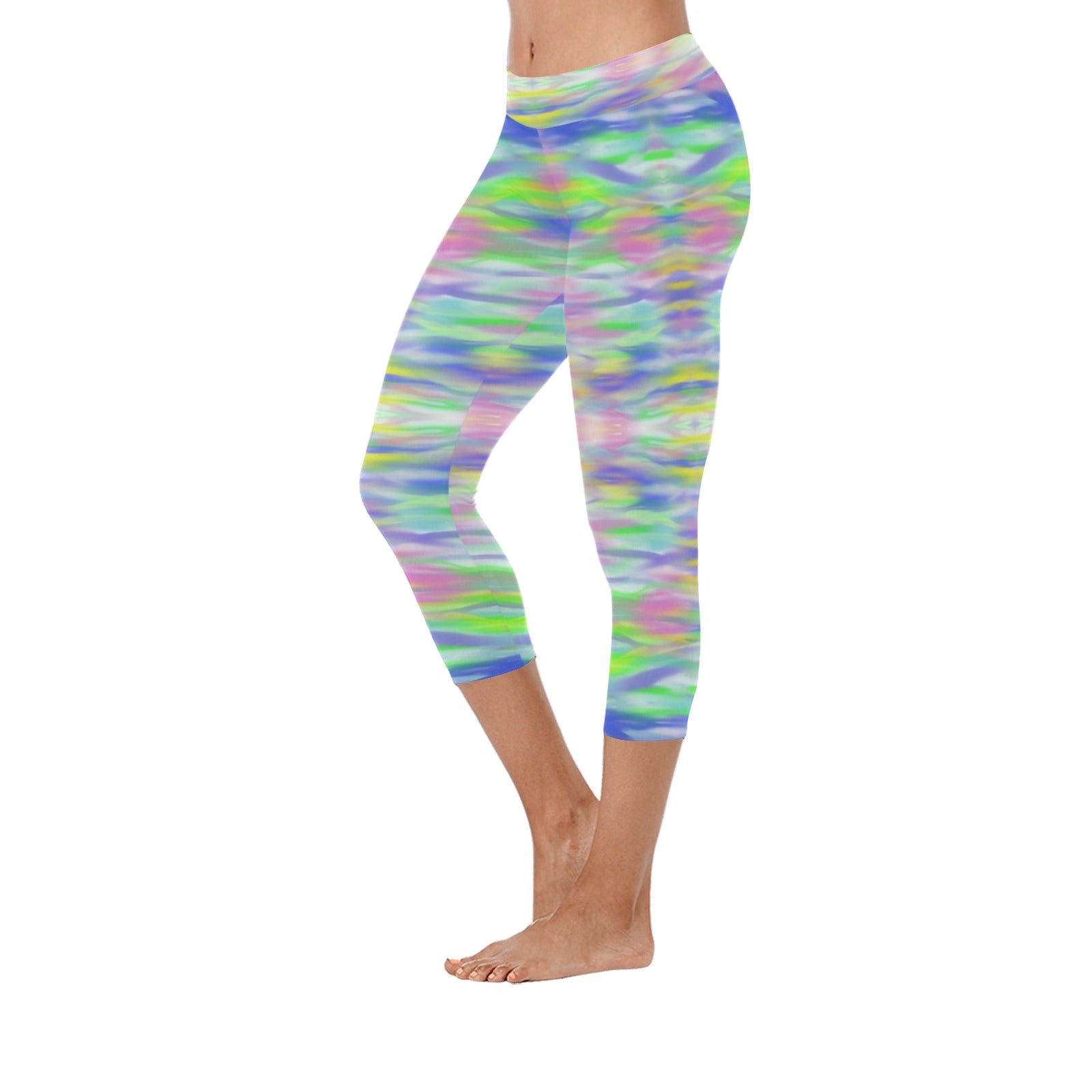 Rainbow Ocean Capri Leggings up to 5 XL