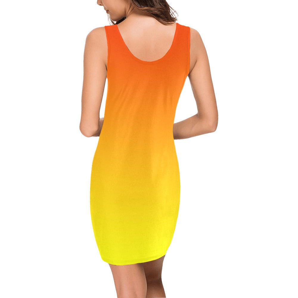 Ombre Orange Yellow Sleeveless Tank Dress up to 3 XL – Purdie ...