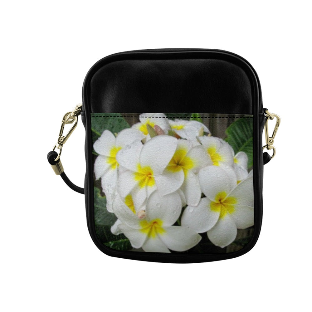 Fresh White Frangipanis Shoulder Sling Bag