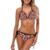 Graphic Pink Frangipanis Dark Brown String Bikini up to 5 XL (FWS)