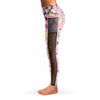 Baby Pink Leopard Plus Mesh Panel Side Pockets Leggings (FWS)