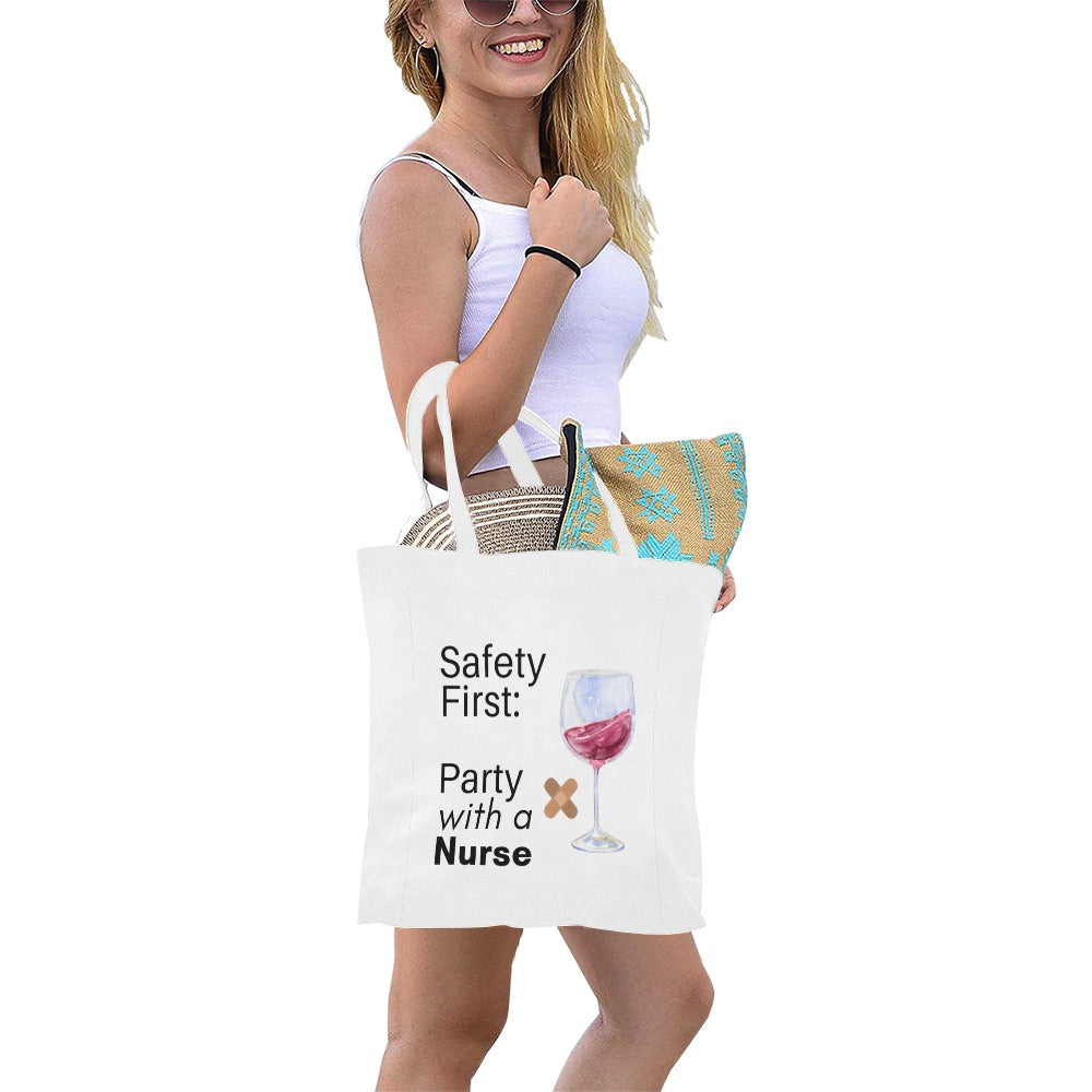 Party with a Nurse Cotton Canvas Tote Bag (Made in Australia)