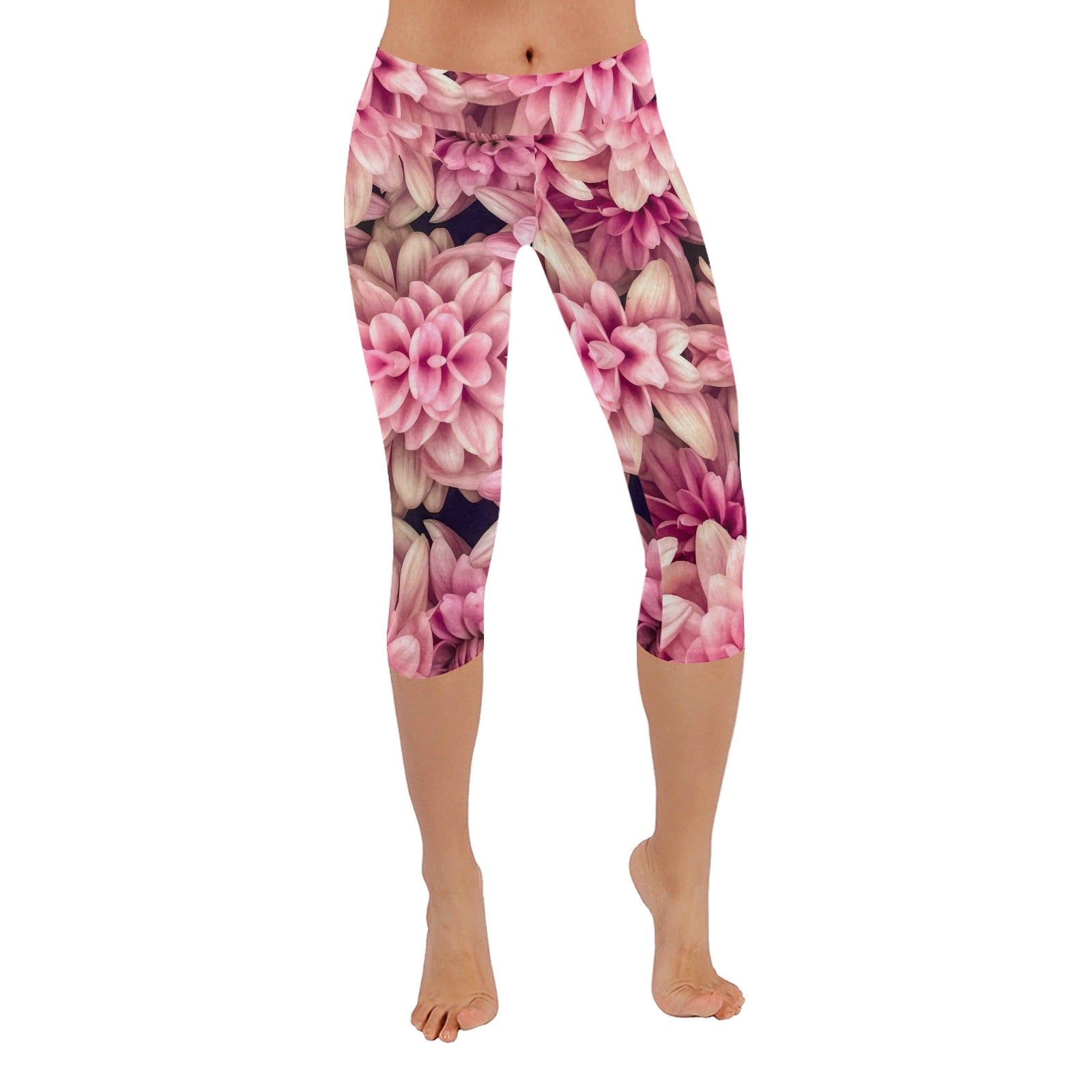 Pink Chrys Capri Leggings up to 5 XL