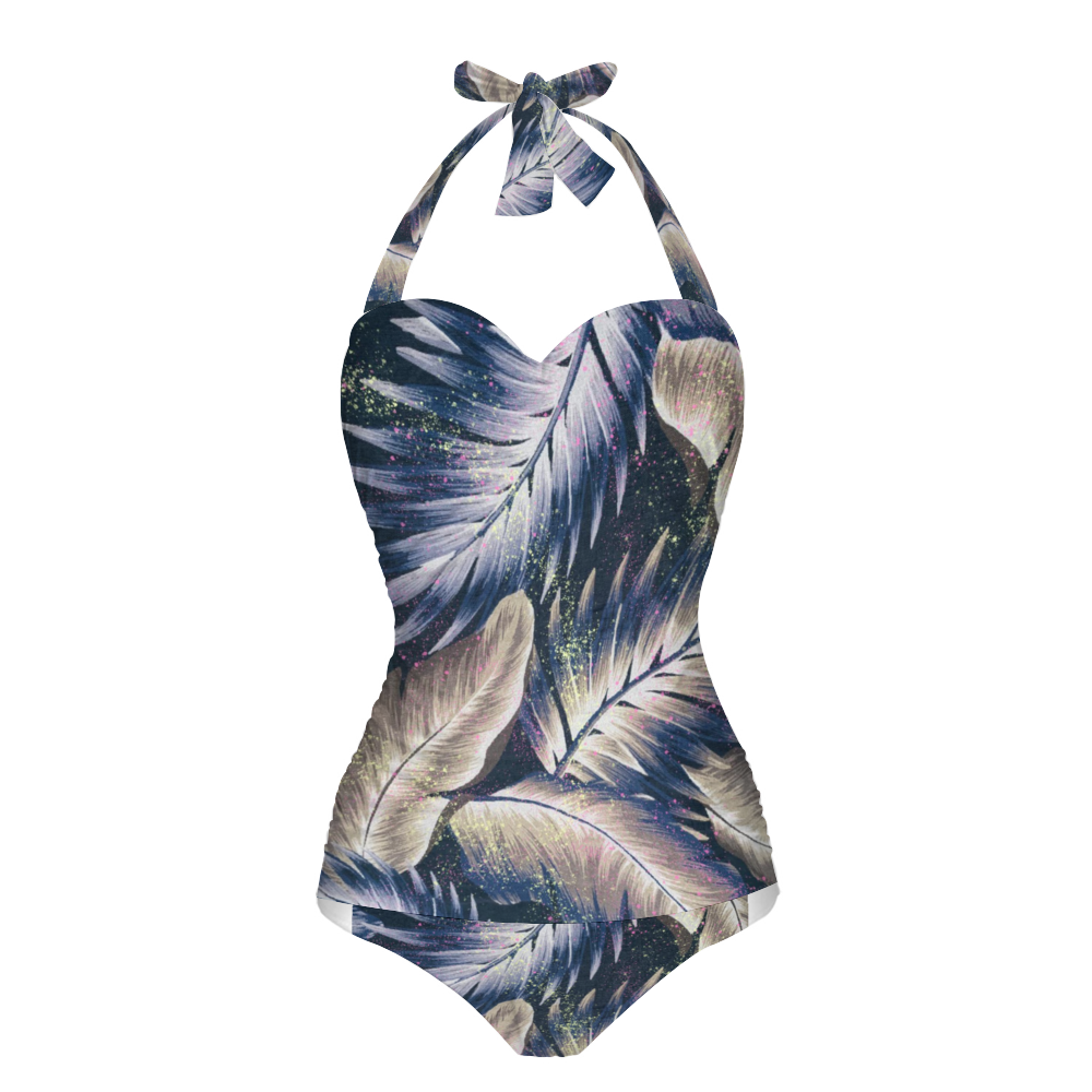 Leaves 1 Halter Neck Swimsuit (FWS)