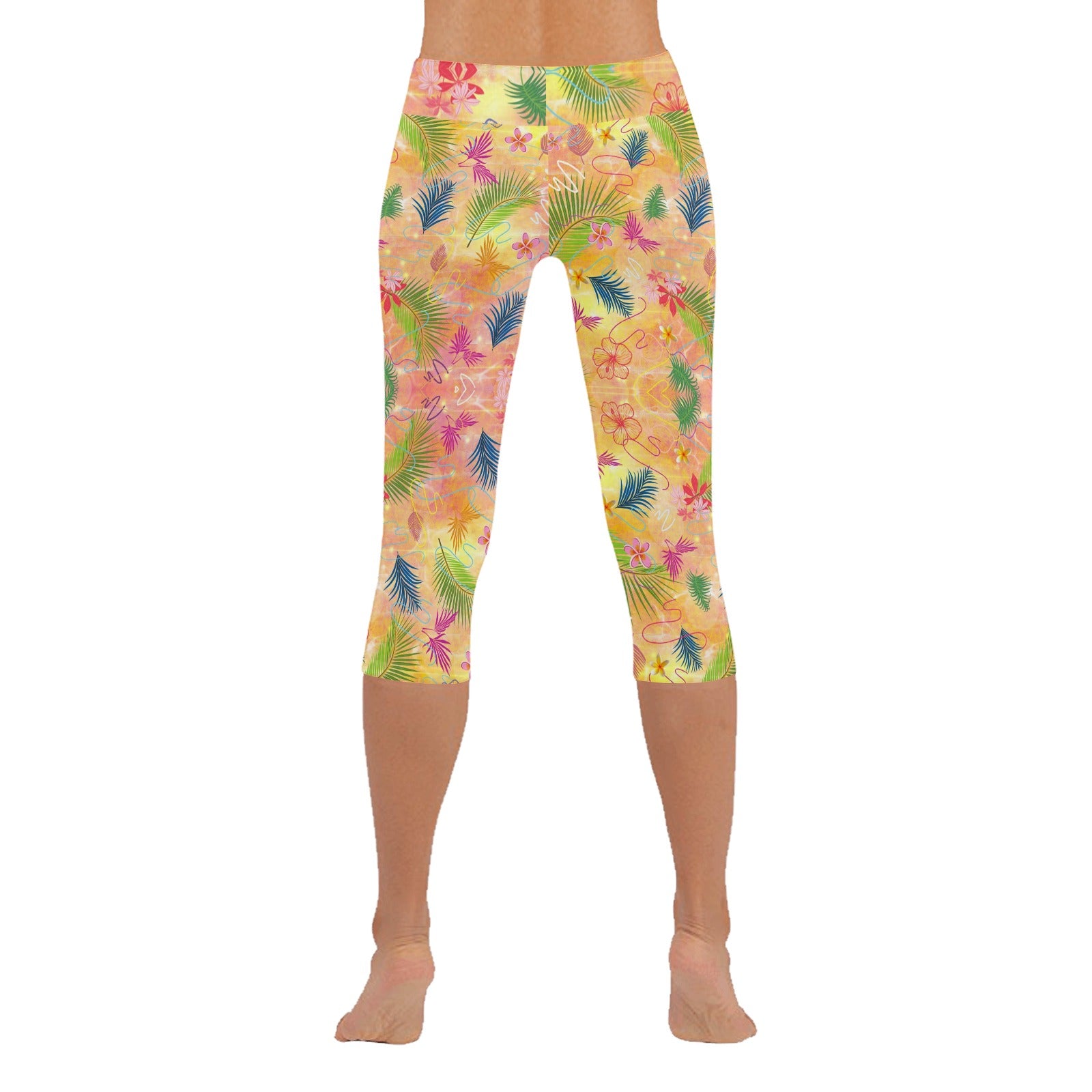 Hawaiian Gold Capri Leggings up to 5 XL