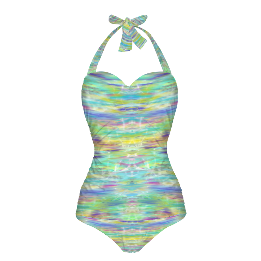 Rainbow Ocean Halter Neck Swimsuit up to 2 XL (FWS) 2