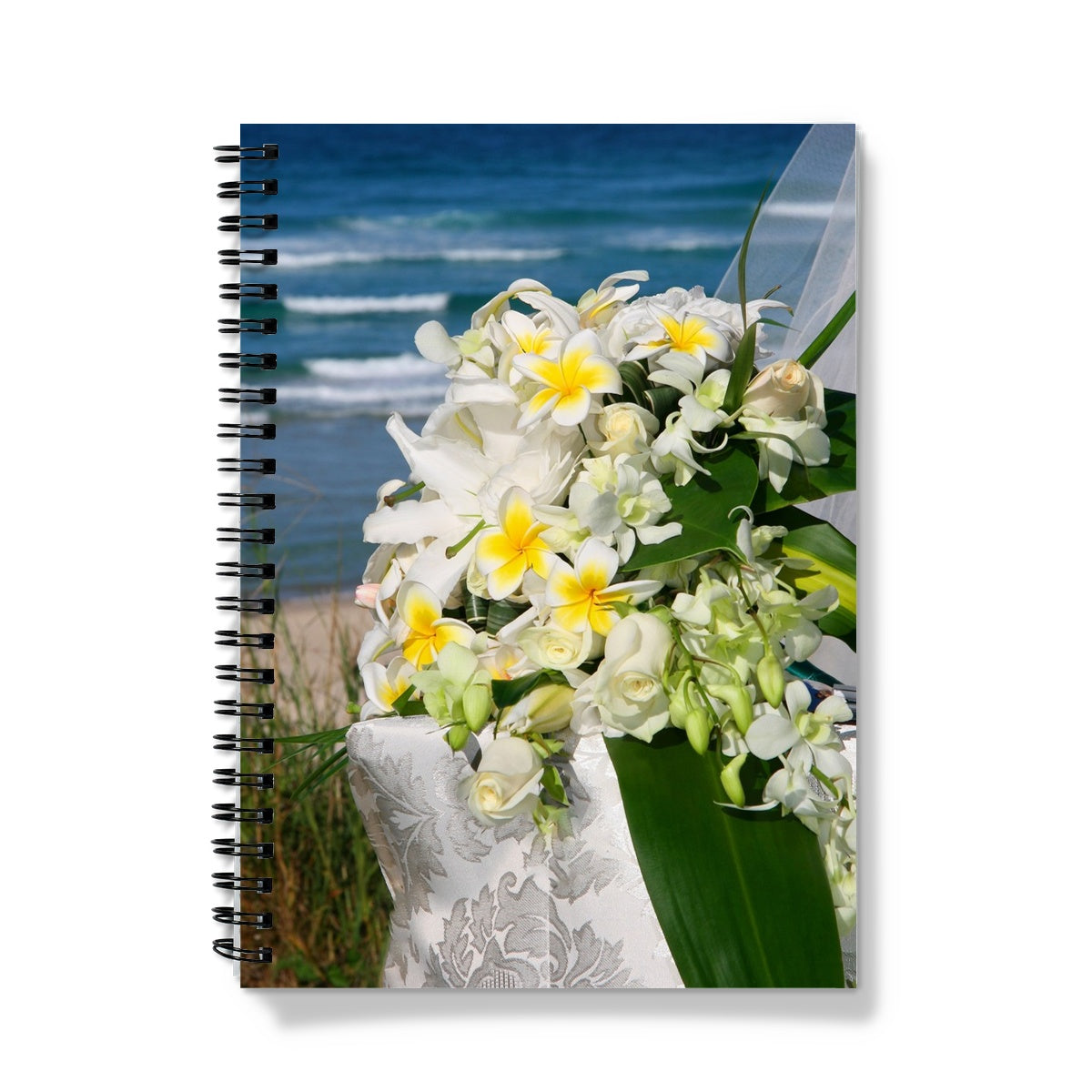 Frangipanis by the Sea A5 Lined Spiral Bound Notebook (FWS)