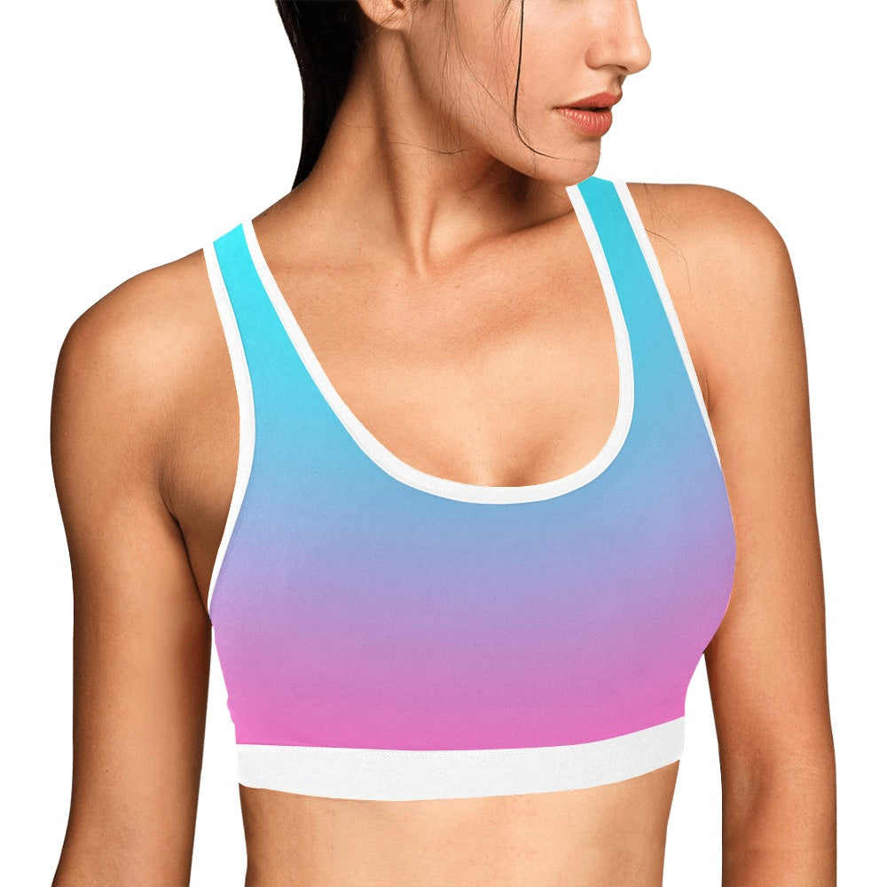 Ombre Aqua Pink Sports Top up to 3 XL