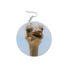 Ostrich Round Wooden Earrings (FWS)