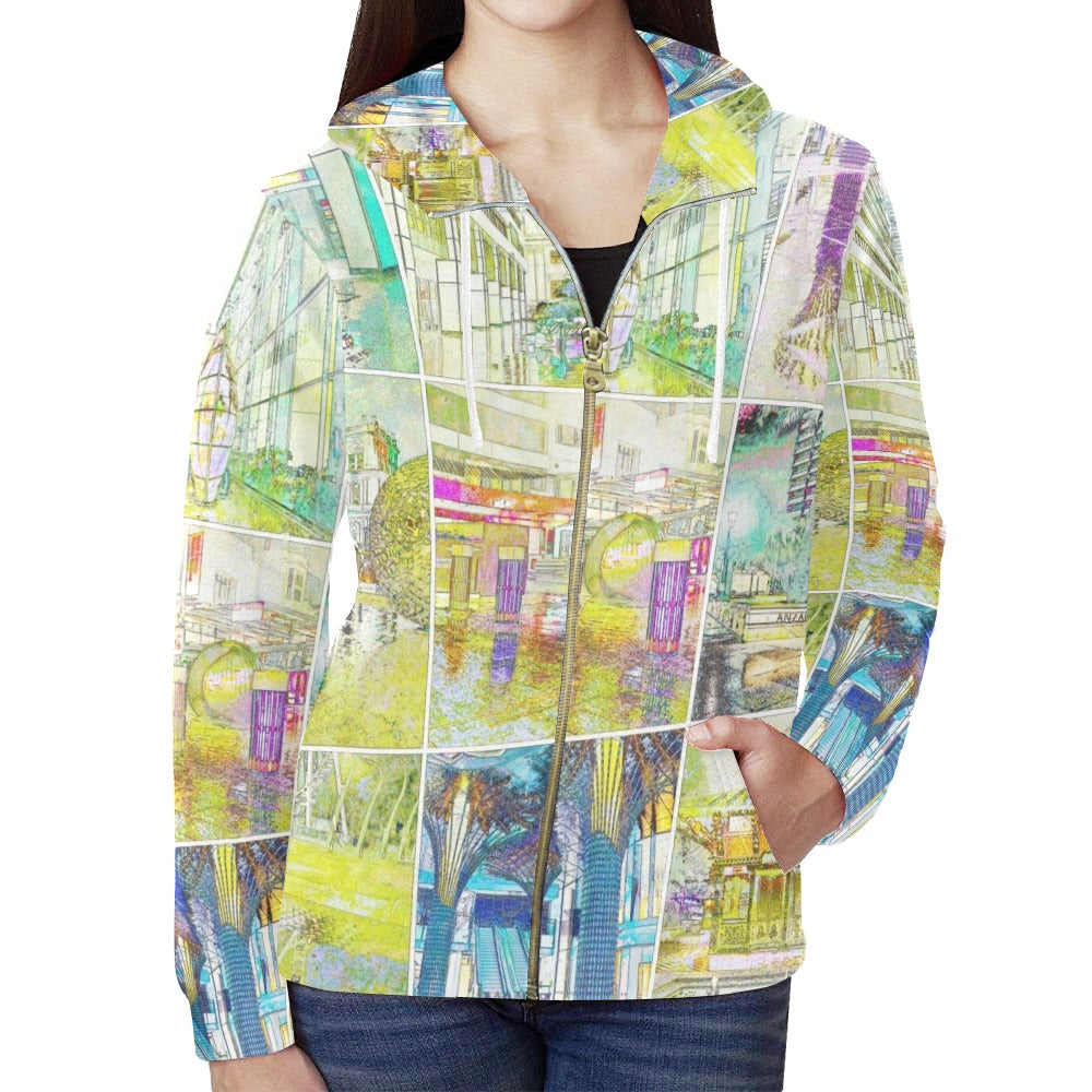 City Watercolour Full Zip Hoodie up to 2 XL