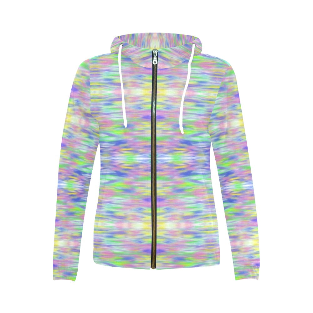 Rainbow Ocean Women's Full Zip Hoodie up to 2 XL