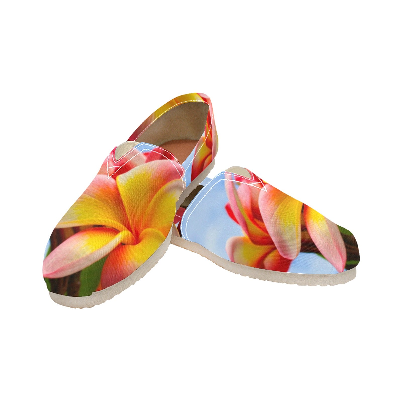 Frangipani Sky Women's Canvas Slip-On Shoes