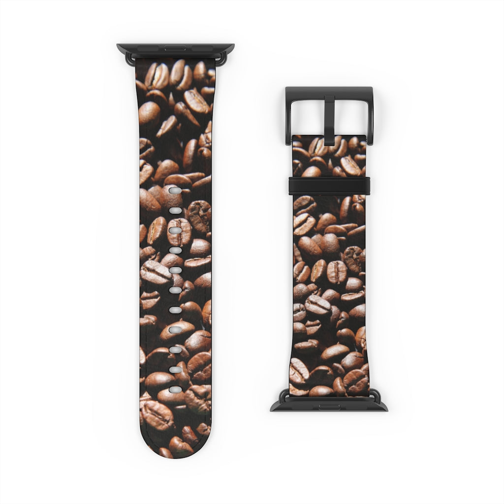 Coffee Beans Apple iWatch Strap Vegan Leather