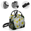 Fresh White Frangipanis Insulated Lunch Bag with Handles & Shoulder Strap