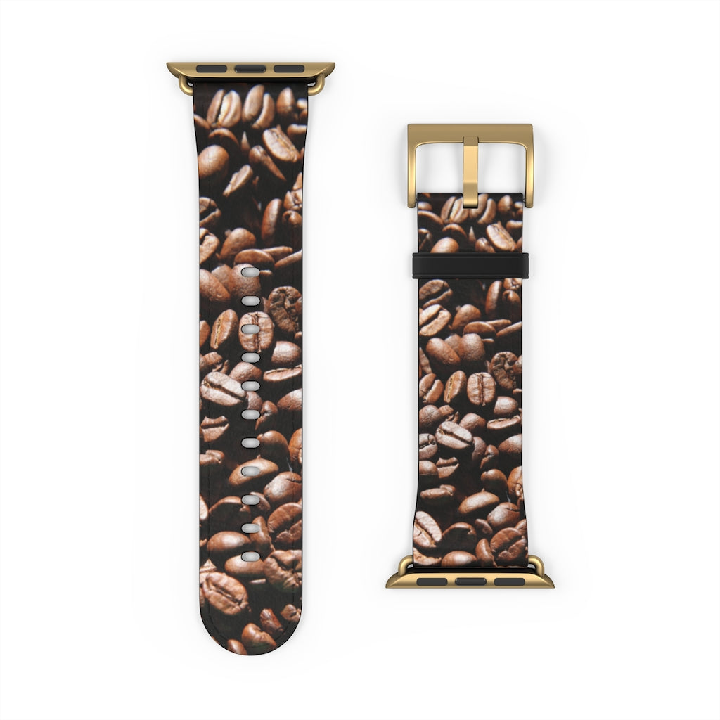 Coffee Beans Apple iWatch Strap Vegan Leather