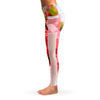 Pink Cherry Blossoms Mesh Panel Side Pockets Leggings (FWS)