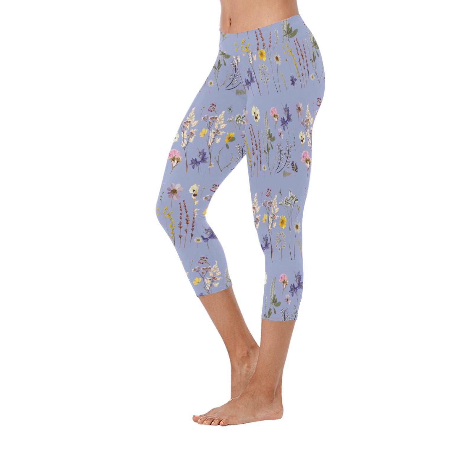 Wildflowers Lilac Capri Leggings up to 5 XL