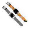 Tri Colour Frangipani iWatch Strap Vegan Leather