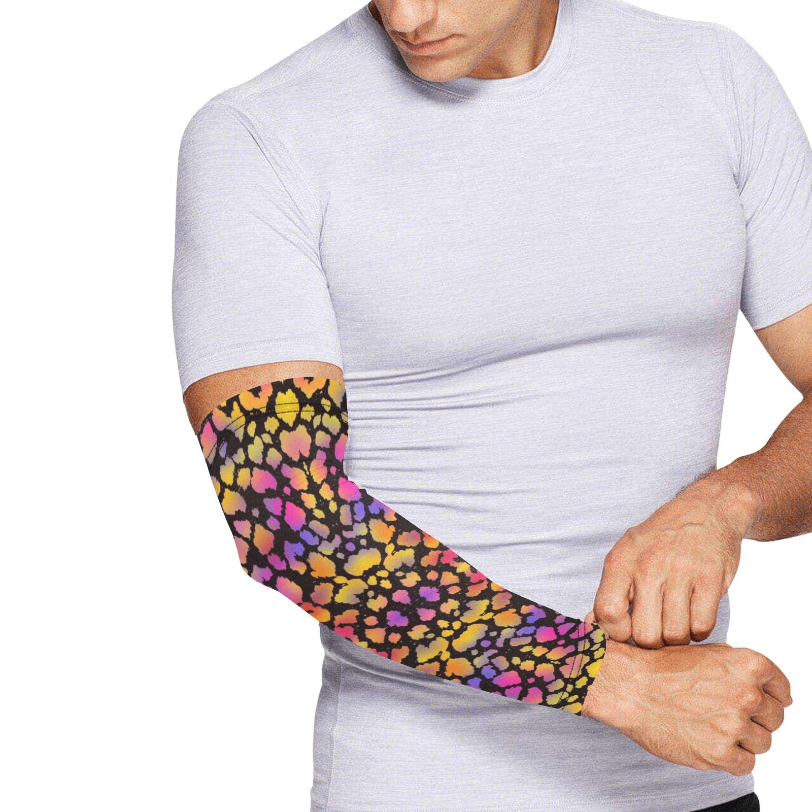 Black Pinky Leopard Weather Protection Arm Sleeves (FWS)