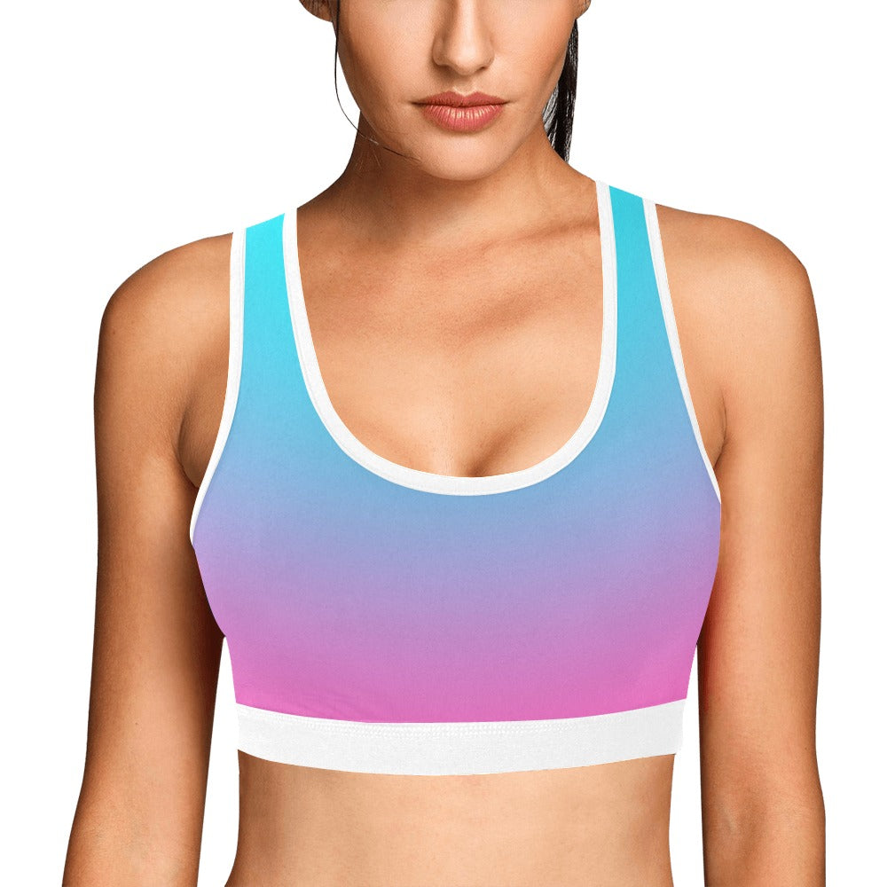 Ombre Aqua Pink Sports Top up to 3 XL