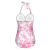 Pink Leaves Halter Neck Swimsuit (FWS)