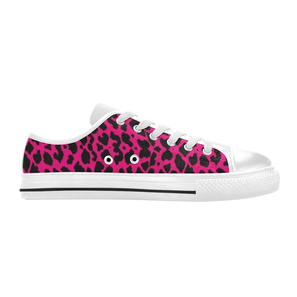 Hot Pink Leopard Women's Low Rise Shoes