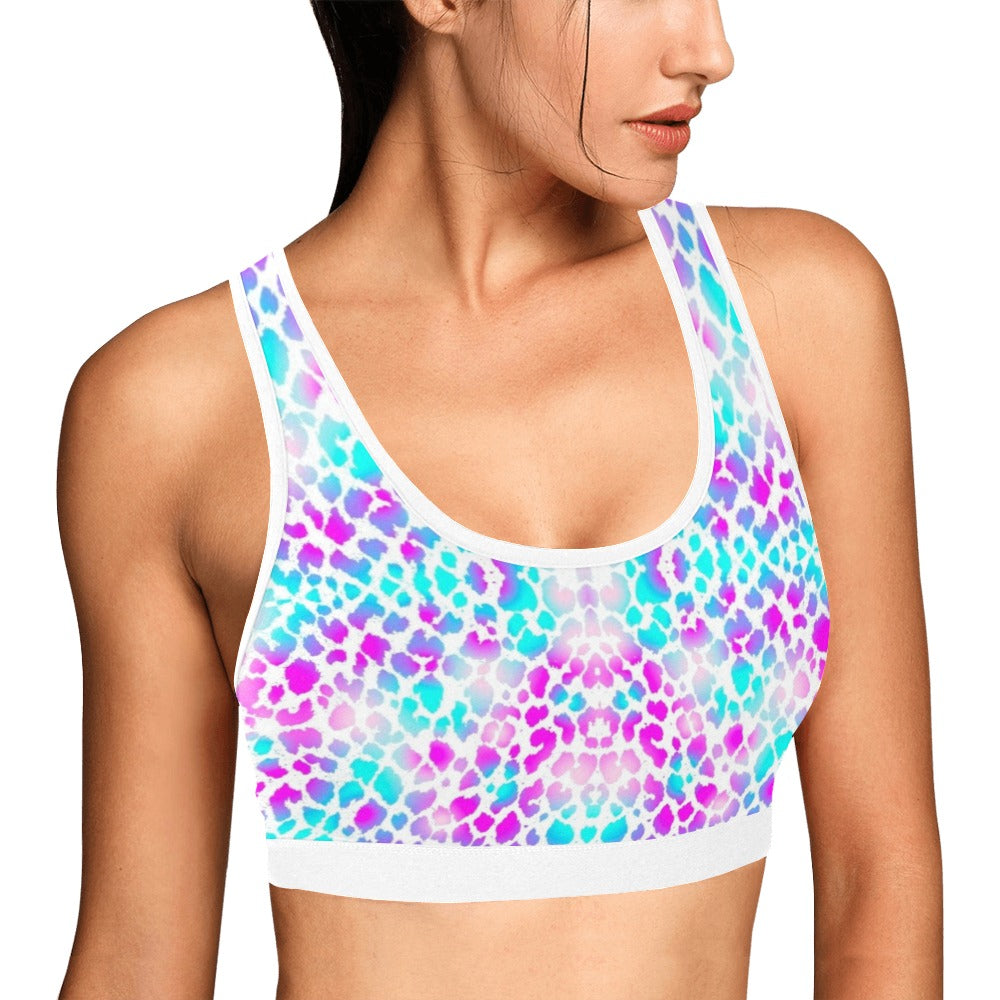 Pink Purple Aqua Spots Sports Top up to 3 XL