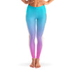 Ombre Aqua Pink Mesh Panel Side Pockets Leggings (FWS)