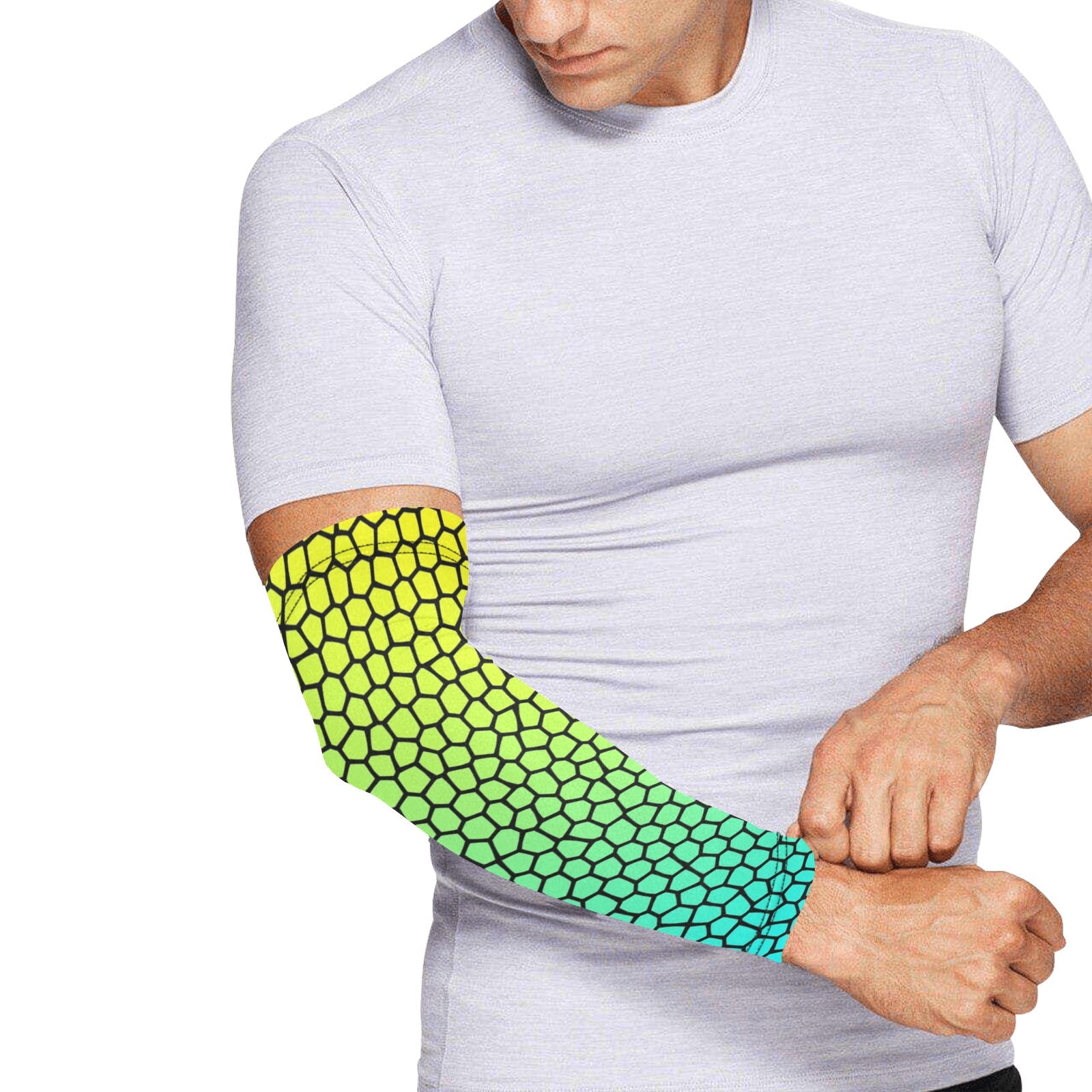 Yellow to Aqua Stained Glass Weather Protection Arm Sleeves (FWS)