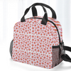 Graphic Pink Frangipanis White Insulated Lunch Bag with Handles & Shoulder Strap