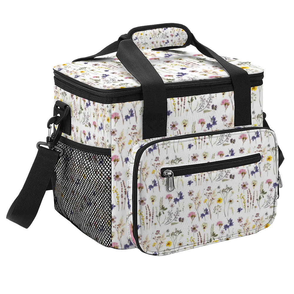 Wildflowers White Multi Function Large Waterproof Bag